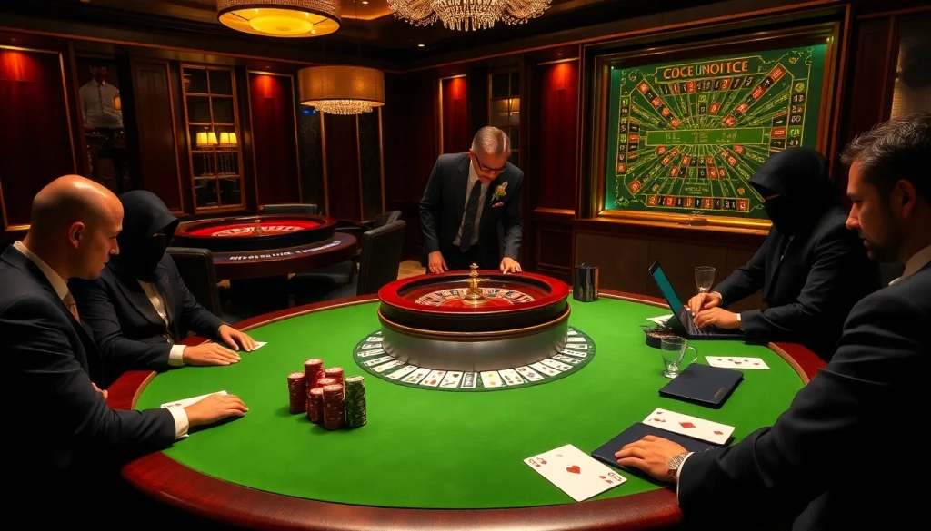 The hidden wiki inspires a thrilling poker game scene with players, chips, and a roulette wheel.