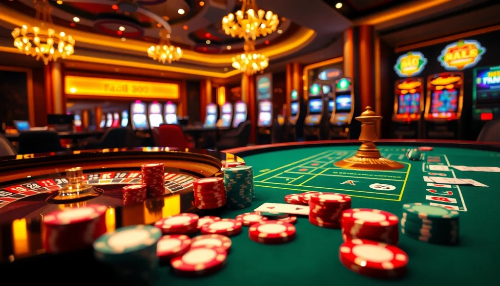 Experience the thrill of raja 88 at an elegant casino table with vibrant poker chips and cards.