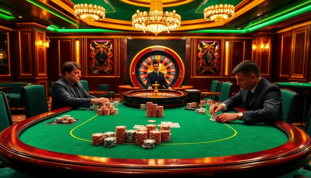 Engage with MK8's thrilling poker scene featuring vibrant tables, confident players, and elegant betting.