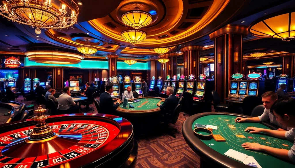Players engaging in thrilling games at https://ok8386.sh/ casino with vibrant atmosphere.
