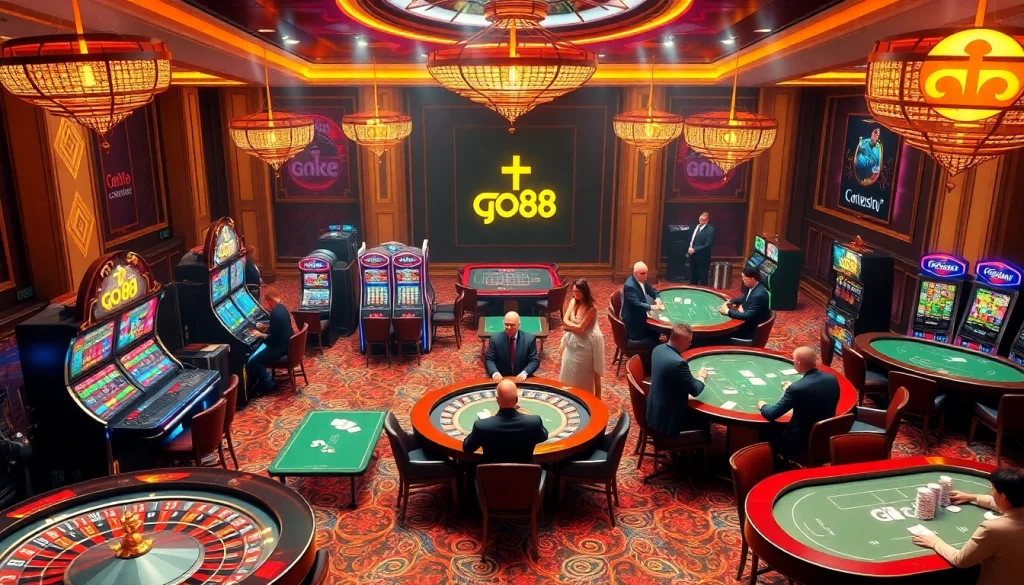 Experience the thrilling ambiance of the go88 church casino scene with vibrant tables and exciting gameplay.